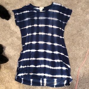 Blue and white tie dye dress